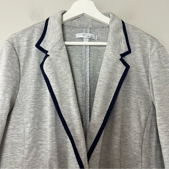 Company Ellen Tracy Gray Navy Detail One Button Blazer XL - Picture 5 of 8
